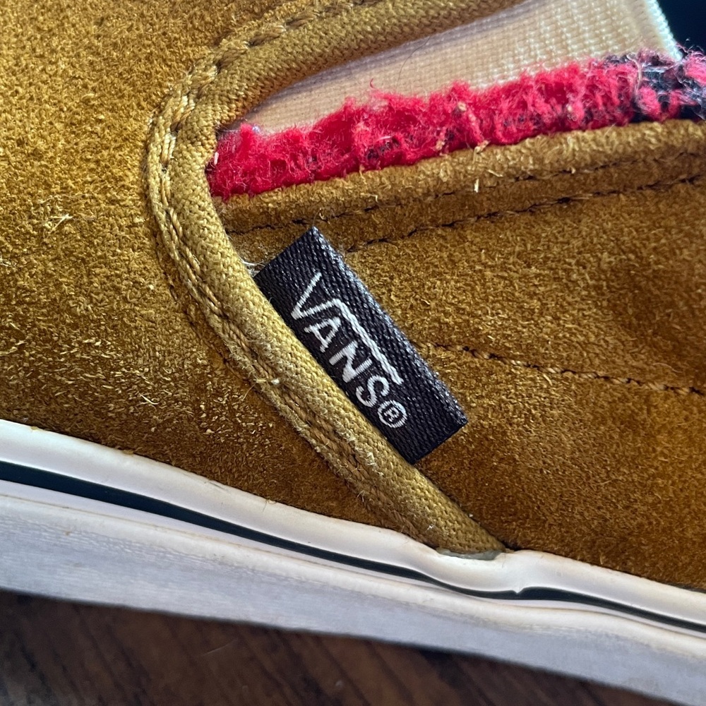 Vans Classic Slip On Cozy Suede Buffalo Check Sherpa Lining 9.5 M / 11 W - Picture 5 of 12